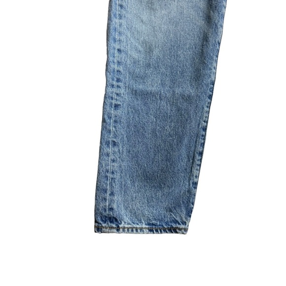 Levi's 501CT Mended High Rise Custom Tapered Blue Button Fly Denim Jeans 32 - Picture 6 of 16